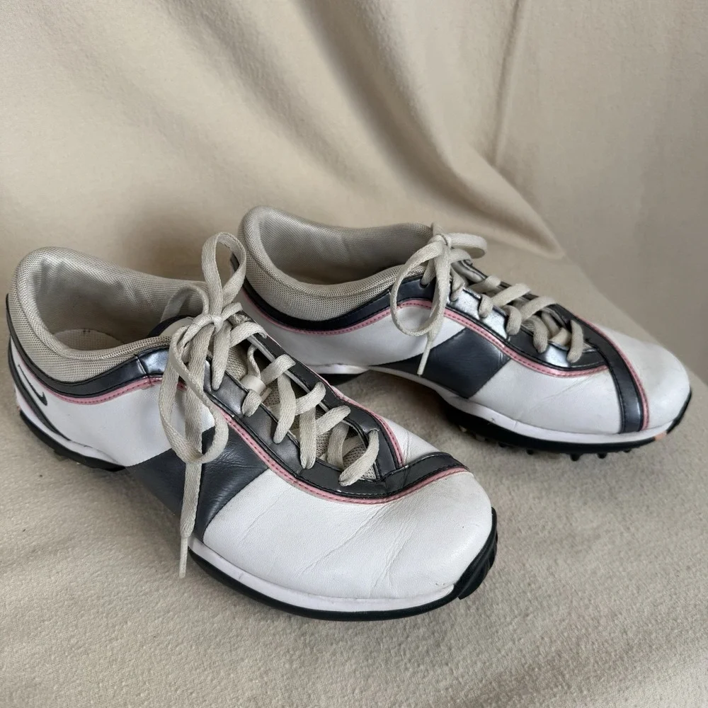 Nike Golf Shoe Women's 7.5 White With Gray And Pink Accents
